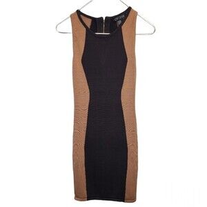 Love Culture Brown Black Knit Bodycon Dress S
